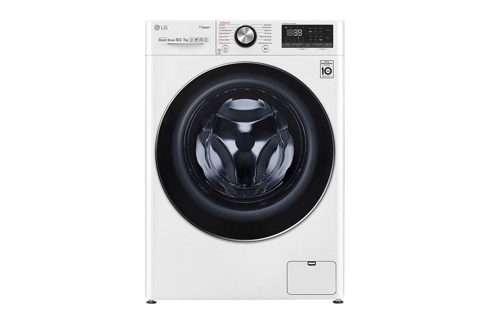 LG Washer Dryer Combo 10.5kg/7kg - AI Direct Drive, Steam, White