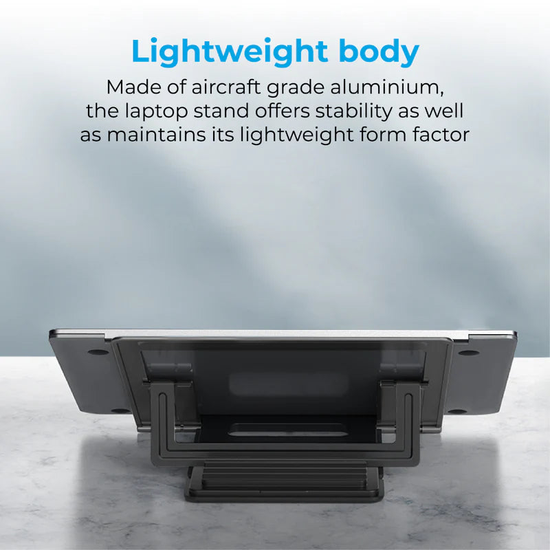 Promate DeskMate-5 Multi-Level Adjustable Laptop Stand - Silver