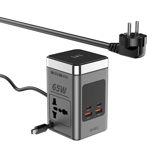 WiWU 65W GaN 10-in-1 Wireless Charger with Cable & Socket Wi-W040