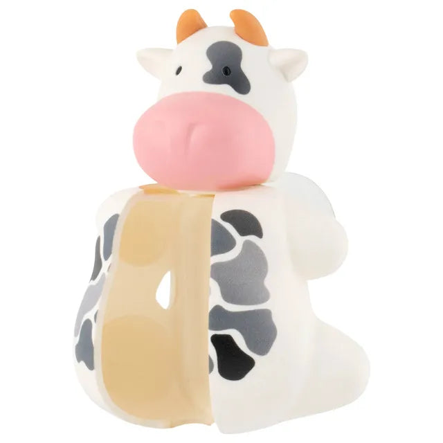 Flipper - Fun Animal Toothbrush With Holder for Kids - Cow (Colour May Vary)