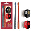 Flipper - 2-in-1 Toothbrush With Cover for Couple - Grey & Red