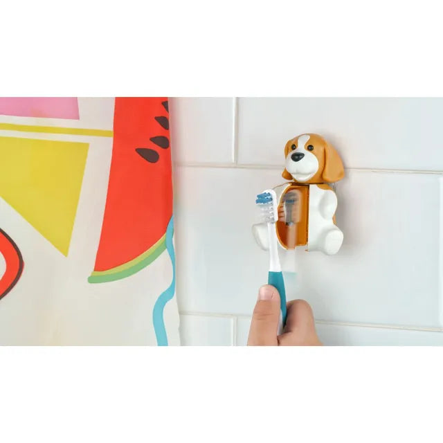 Flipper Hygienic Toothbrush Holder with Suction Cup - Beagle Design, 3Y+