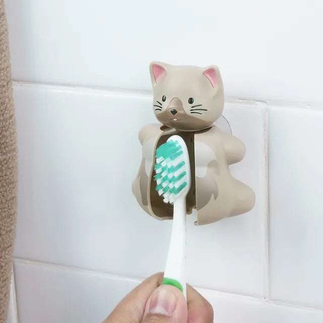 Flipper - Hygienic Toothbrush Holder With Suction Cup, Cat, 3Y+
