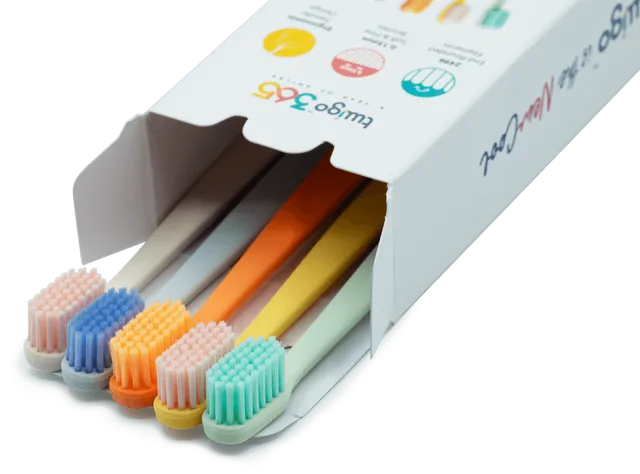Flipper Kids' Twigo 365 Soft Bristles Annual Toothbrush Set - Multicolor - 5 Pcs