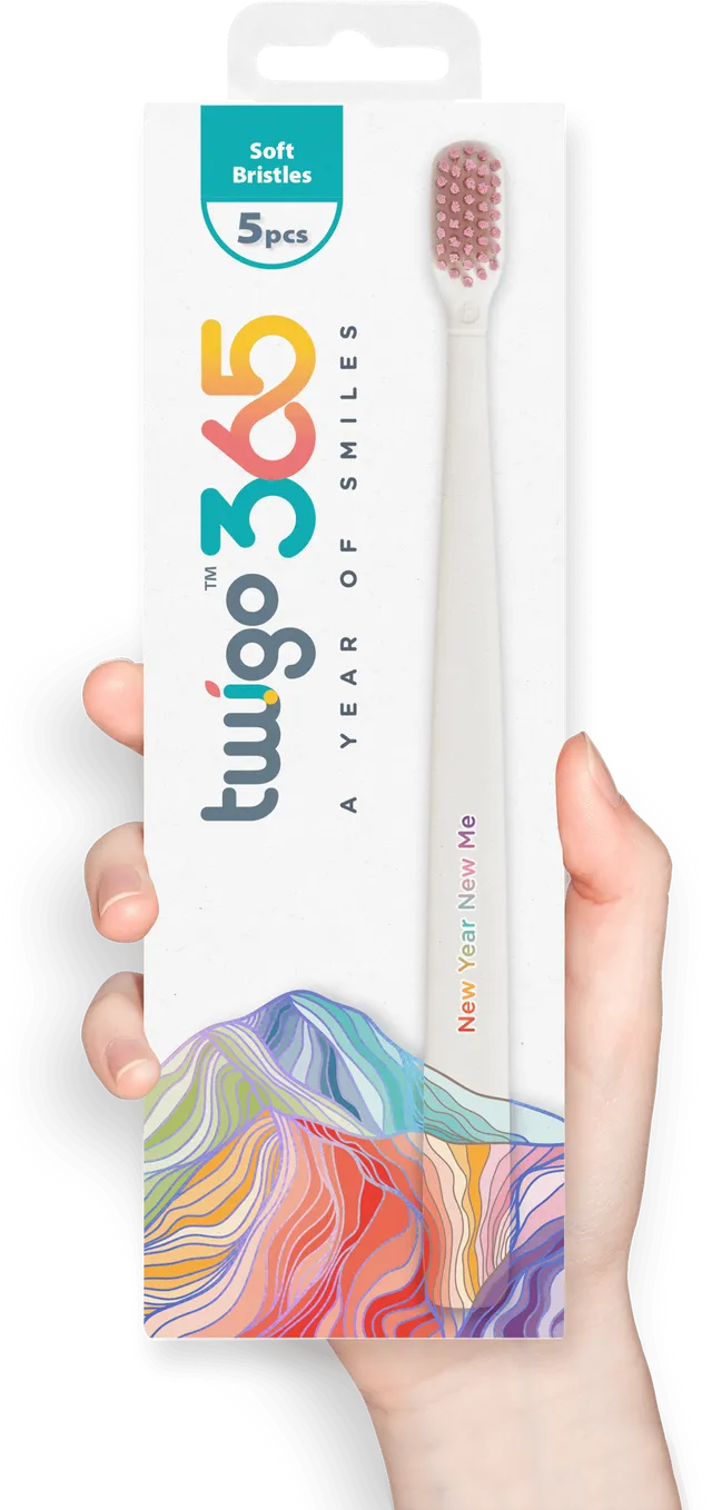 Flipper Kids' Twigo 365 Soft Bristles Annual Toothbrush Set - Multicolor - 5 Pcs