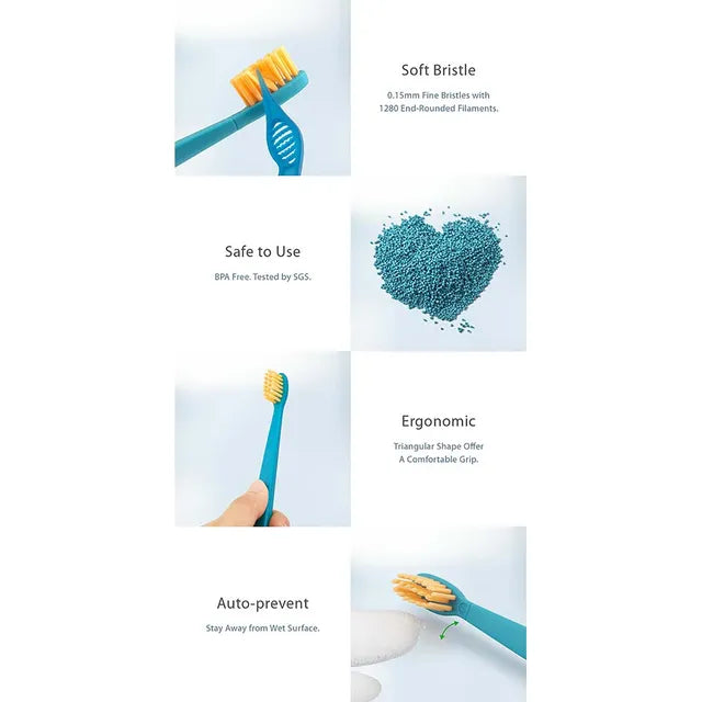 Flipper Toothbrush Twigo Kids 2-in-1 - Orange/Blue - Pack of 2