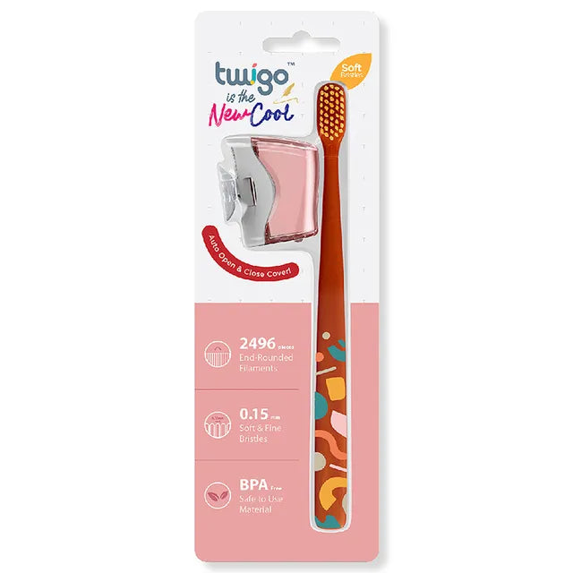 Flipper - Twigo Toothbrush With Cover - Flora Pink