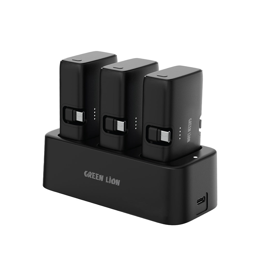 Green Lion 3 In 1 Power Bank Station – Black | Wireless & Portable Charging