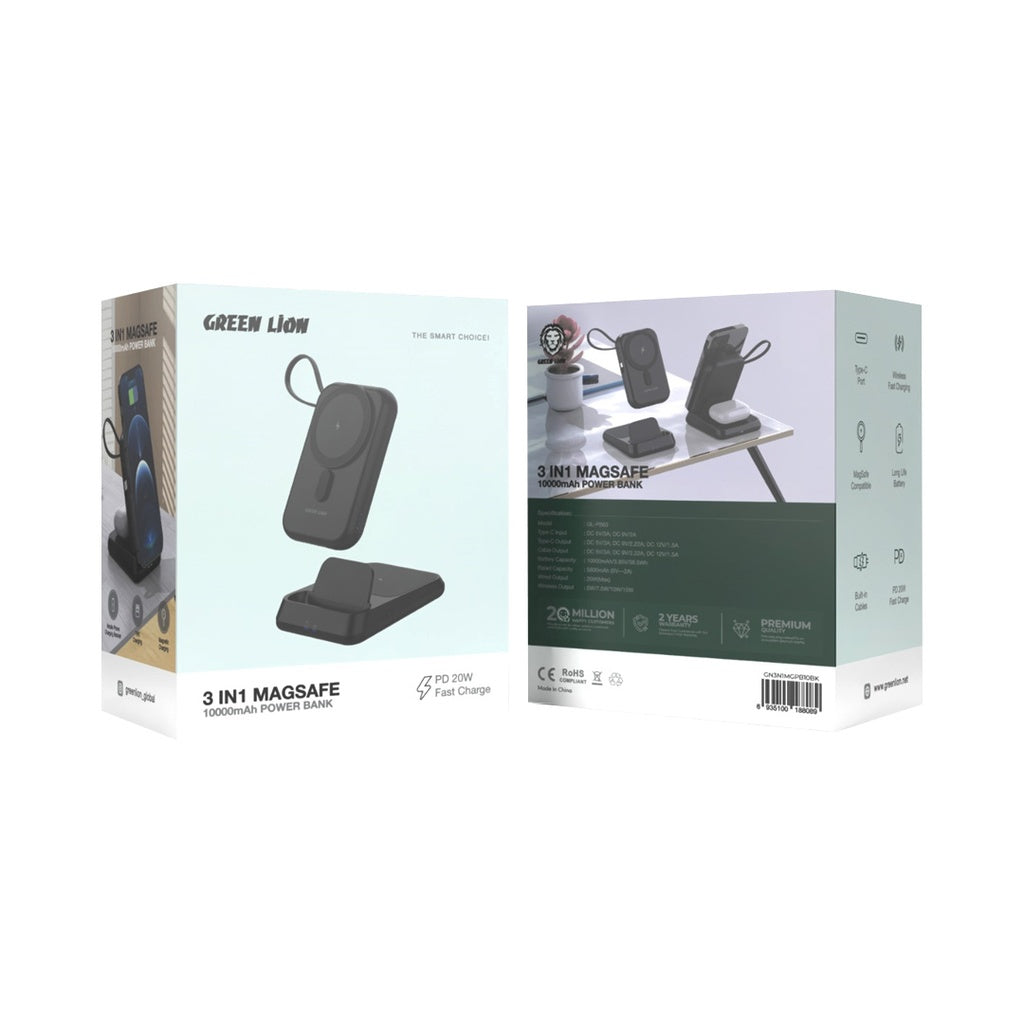 Green Lion 3 in 1 MagSafe Power Bank 10000mAh