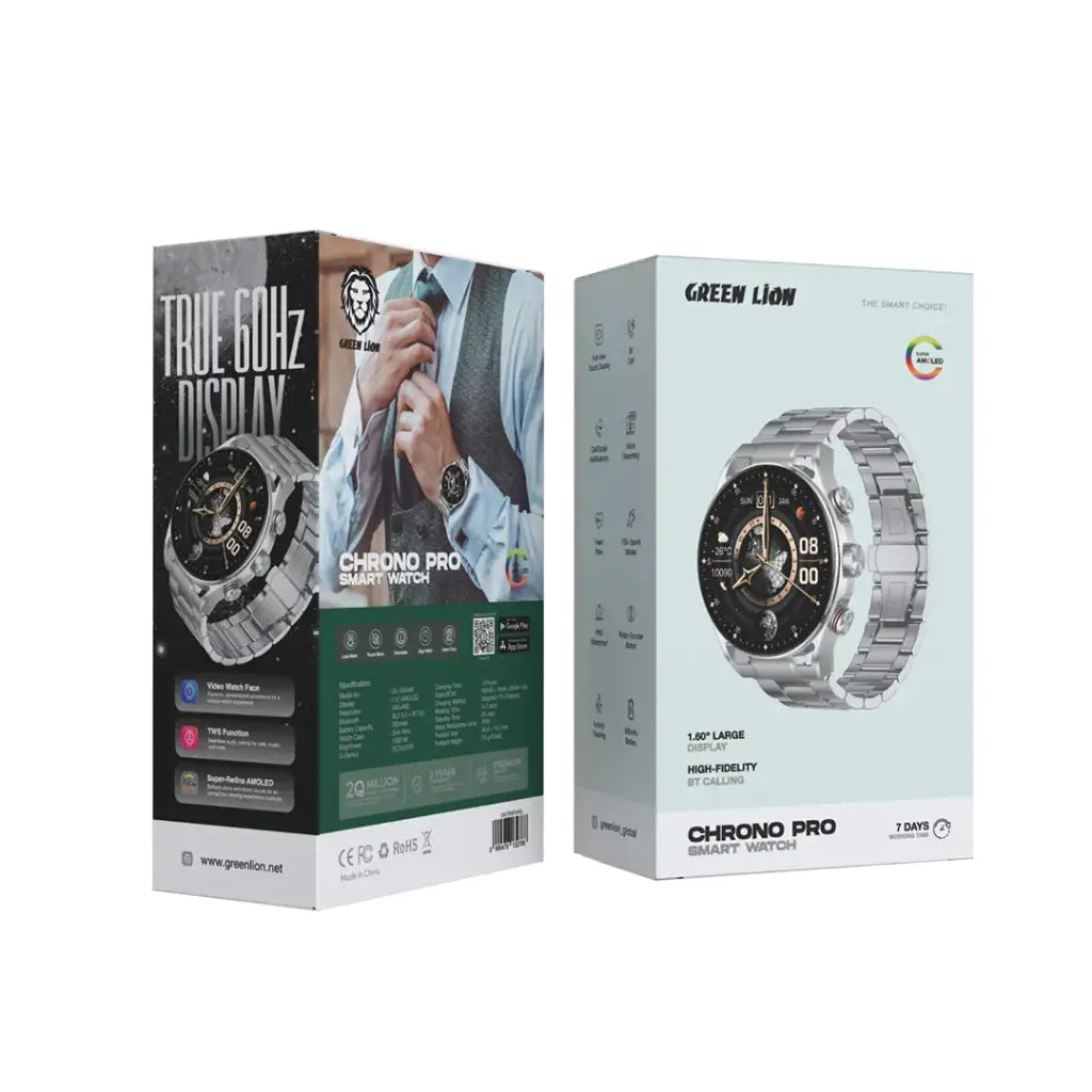Green Lion Chrono Pro Smart Watch – AMOLED, BT Calls, IP68