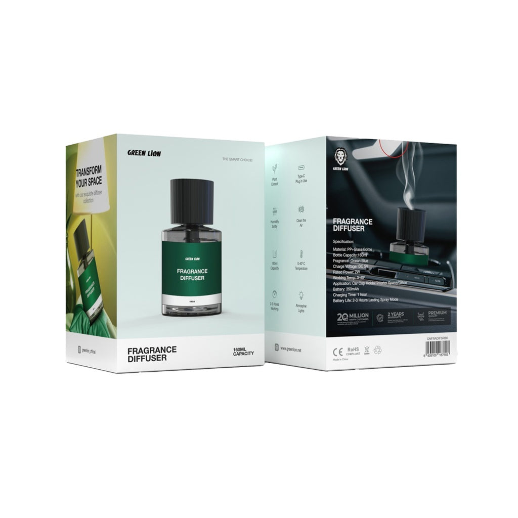 Green Lion 160mL Aroma Diffuser – Elegant & Rechargeable