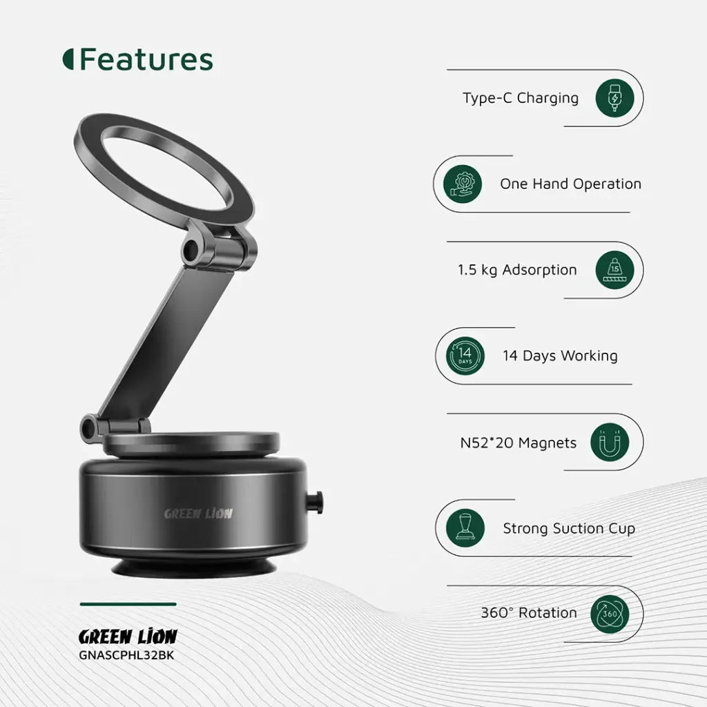 Green Lion GX-32 Magnetic Car Phone Mount with Auto Suction