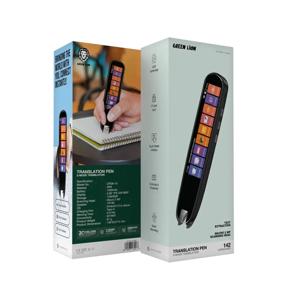 Green Lion Translation Pen with Touch Screen – 142 Languages