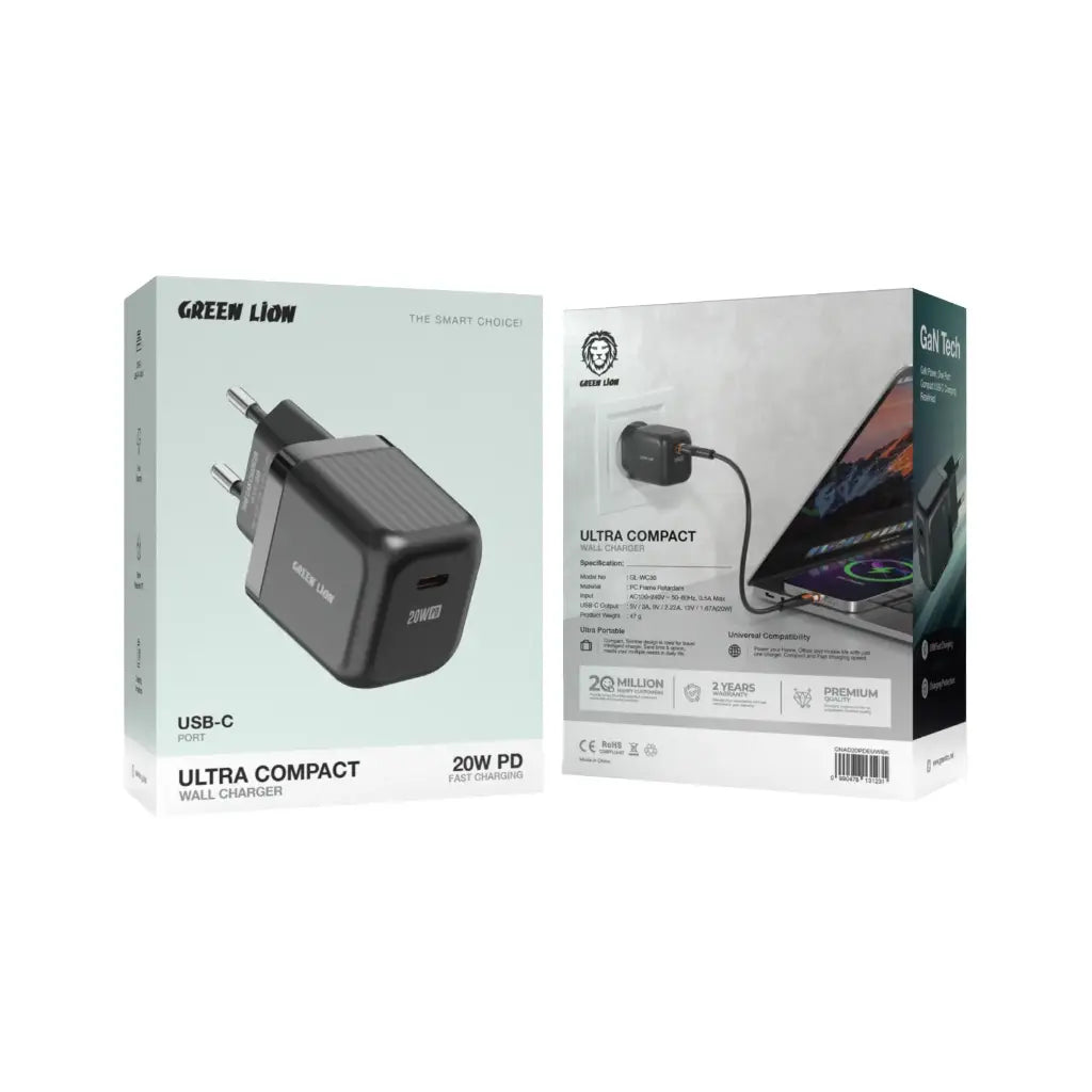 Green Lion 20W GaN USB-C Charger + C to Lightning Cable