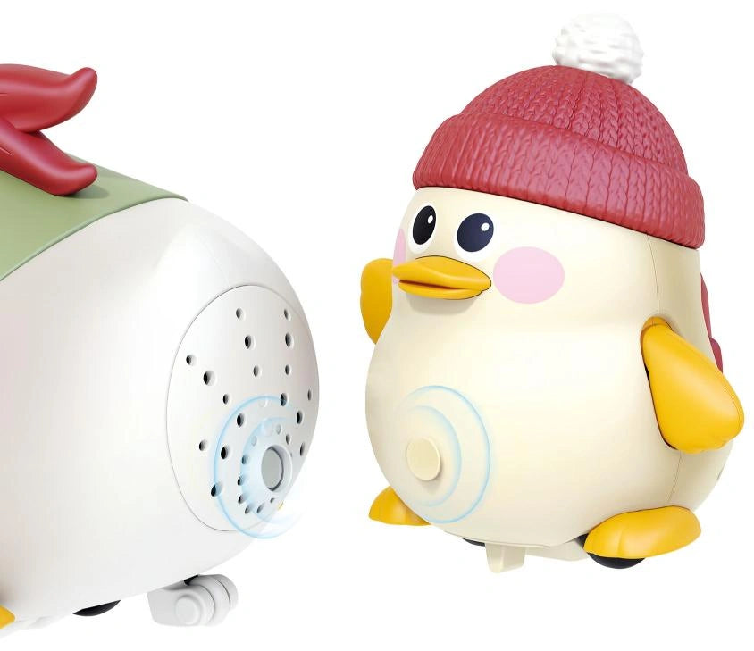 Hola Waddling Duck Family 2-Piece Set - Musical Tummy Time Toy