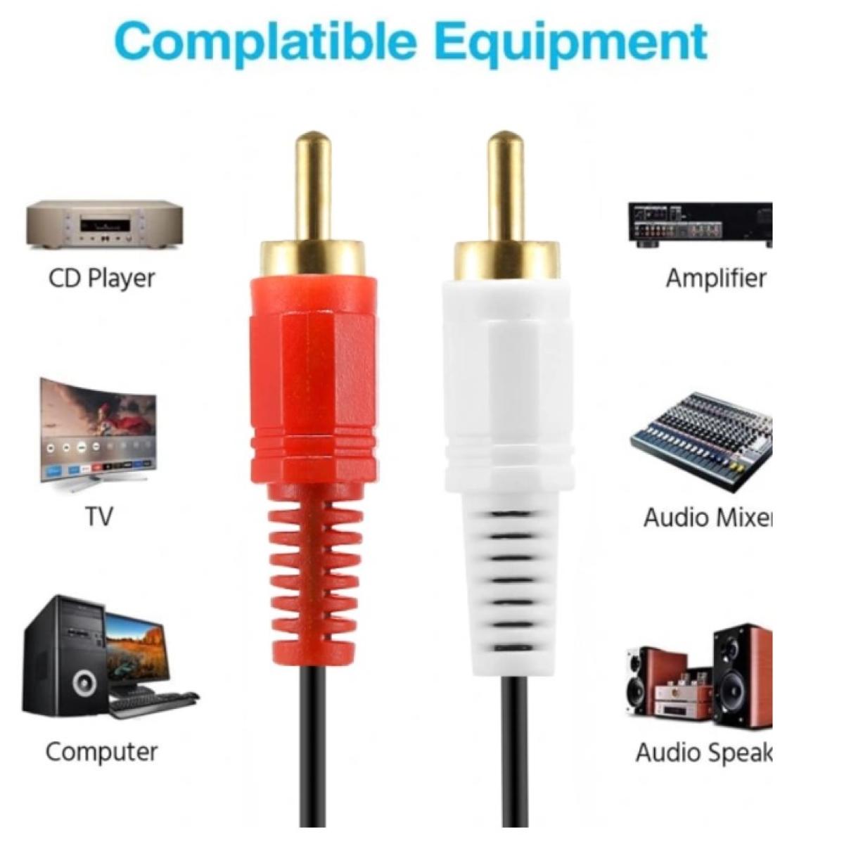 Haing HI-0202-RCA 2 RCA Male to 2 RCA Male Audio Cable – 3M