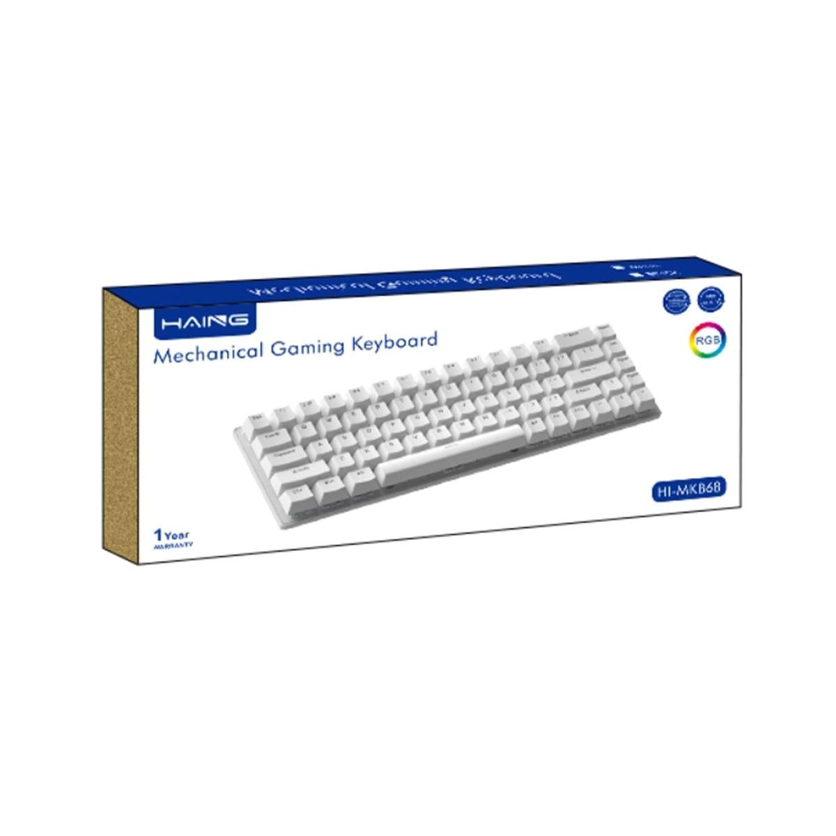 HAING Mechanical Wireless Gaming Keyboard - White