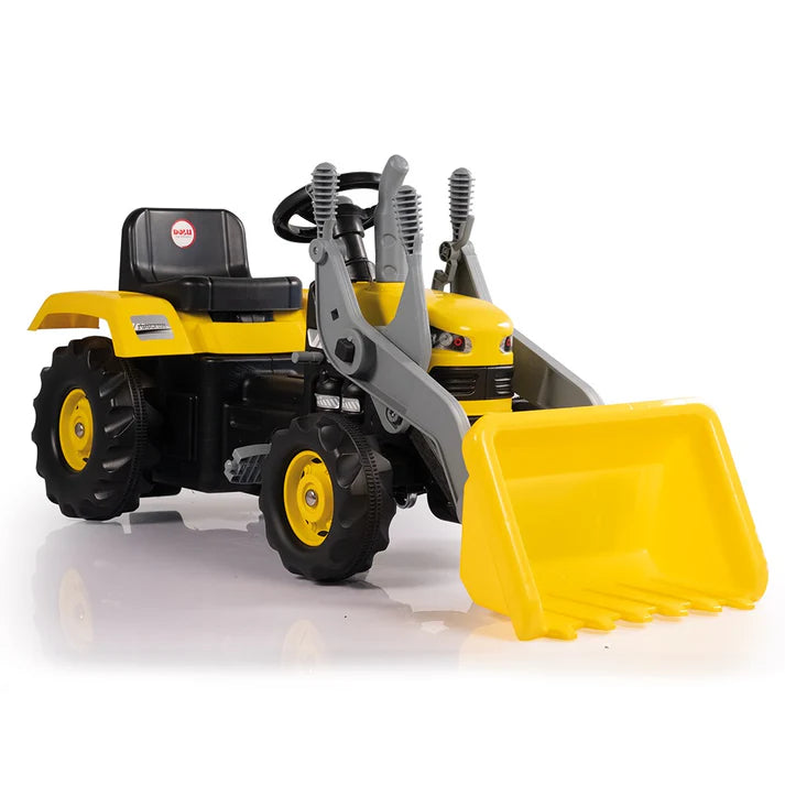 Dolu Pedal Tractor with Detachable Excavator – Yellow | Ages 3+