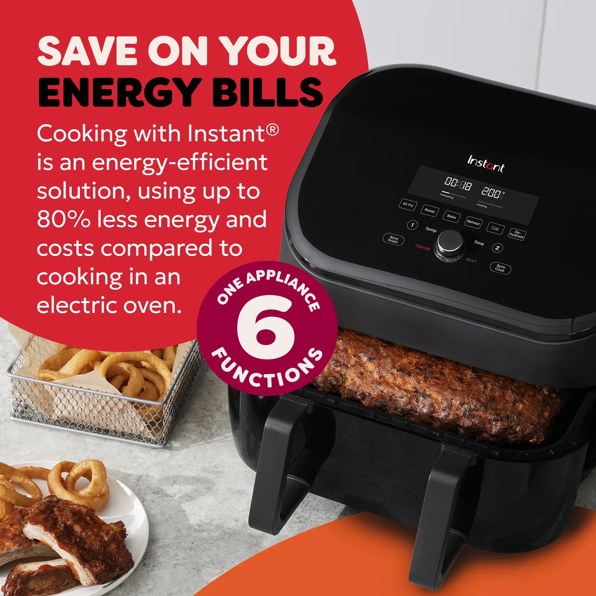 Instant Pot Air Fryer 8.5L Vortex VersaZone with ClearCook