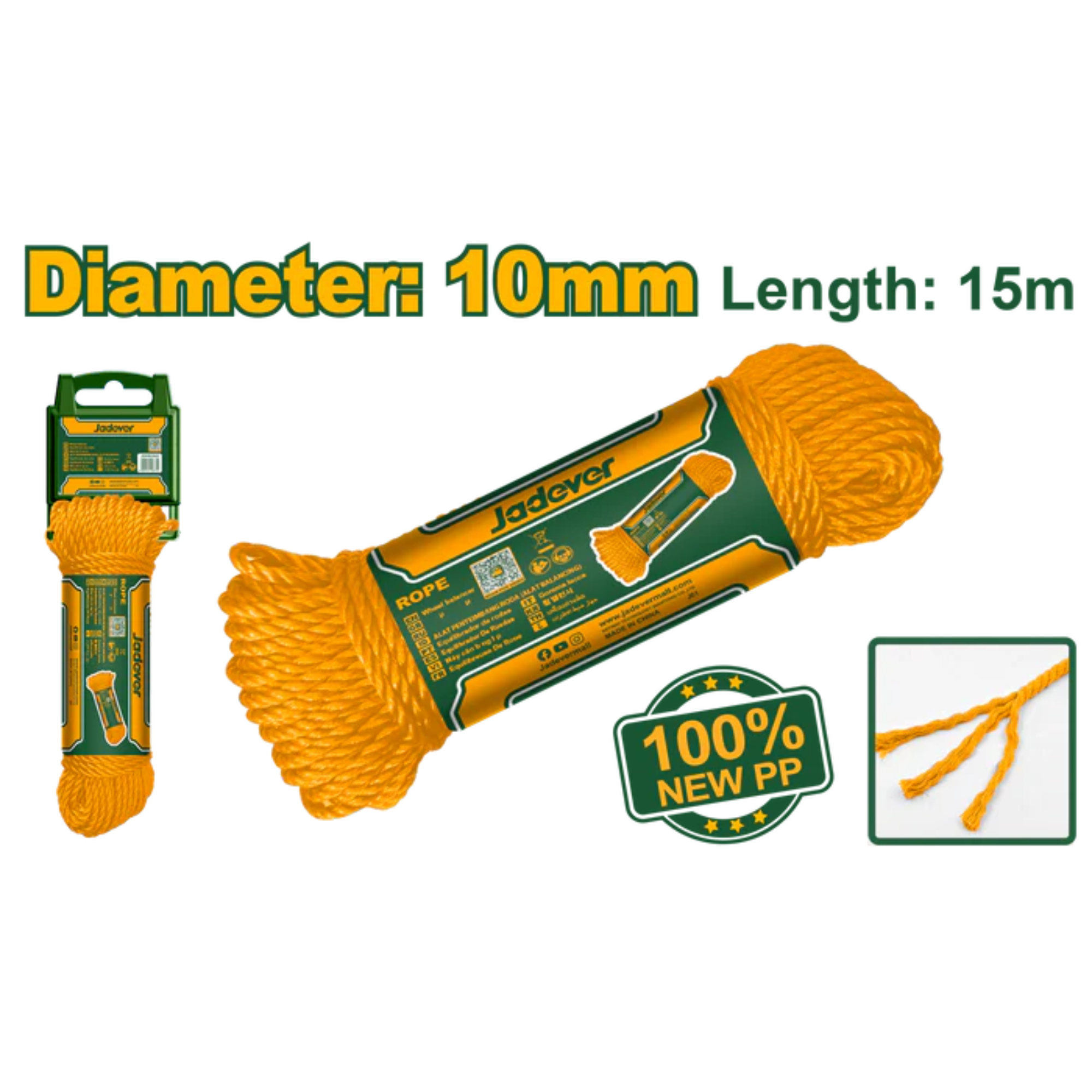 JADEVER 10mm 15m Nylon Rope Durable & High Quality