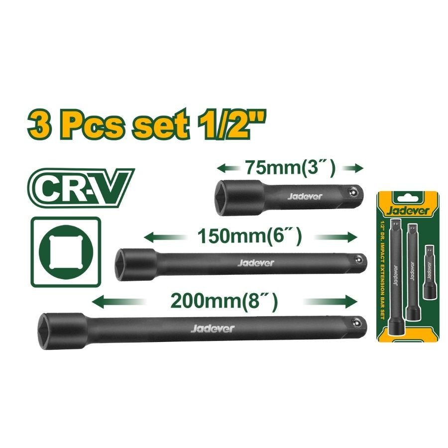 JADEVER 1/2" Box Connector Set 3 Pcs Durable & Precise - Black