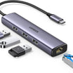 UGREEN USB-C to 3×USB-A 3.0 + 1000M Ethernet RJ45 Adapter