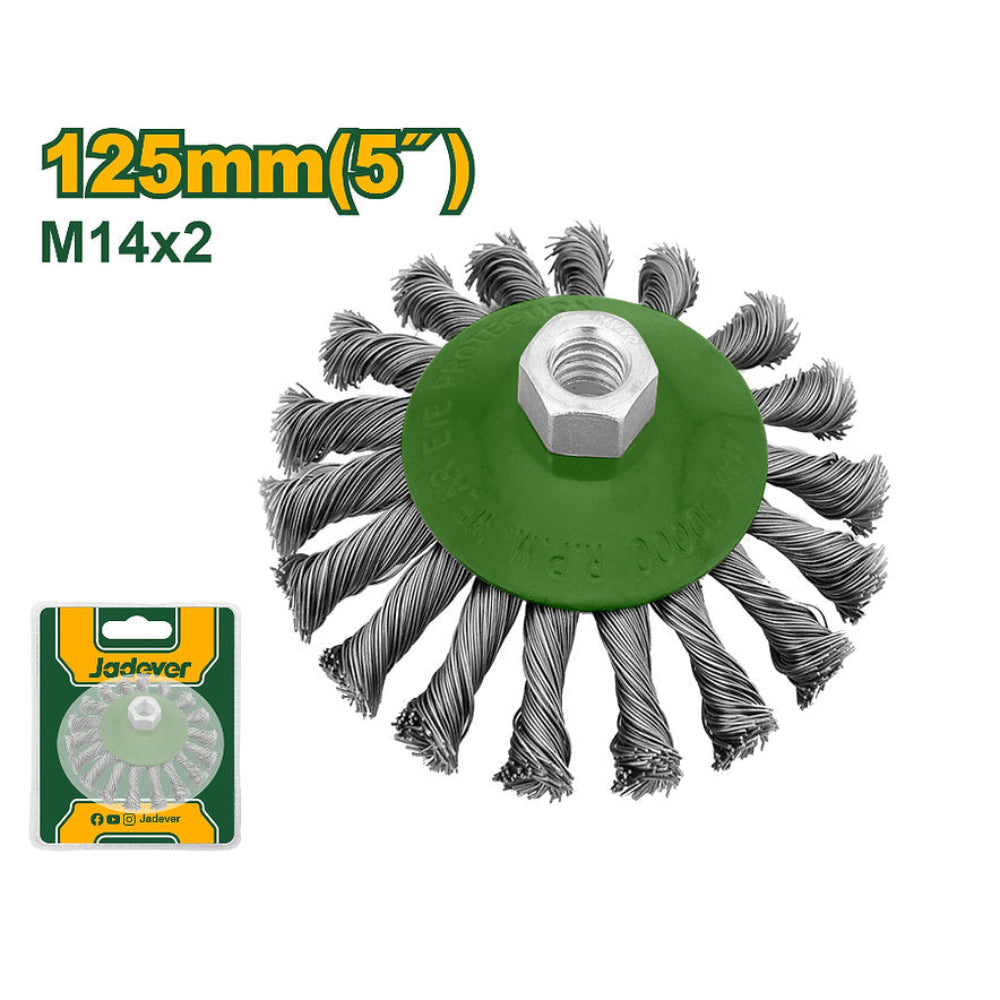 Jadever 5" Twisted Angle Grinder Brush Powerful Cleaning