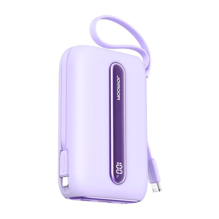 Joyroom 20000mAh 22.5W Mini Power Bank with Dual Cables - Purple