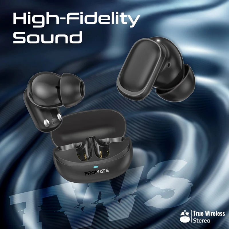 Promate Lush-Pro High-Definition TWS Earbuds with Intellitouch - BLACK