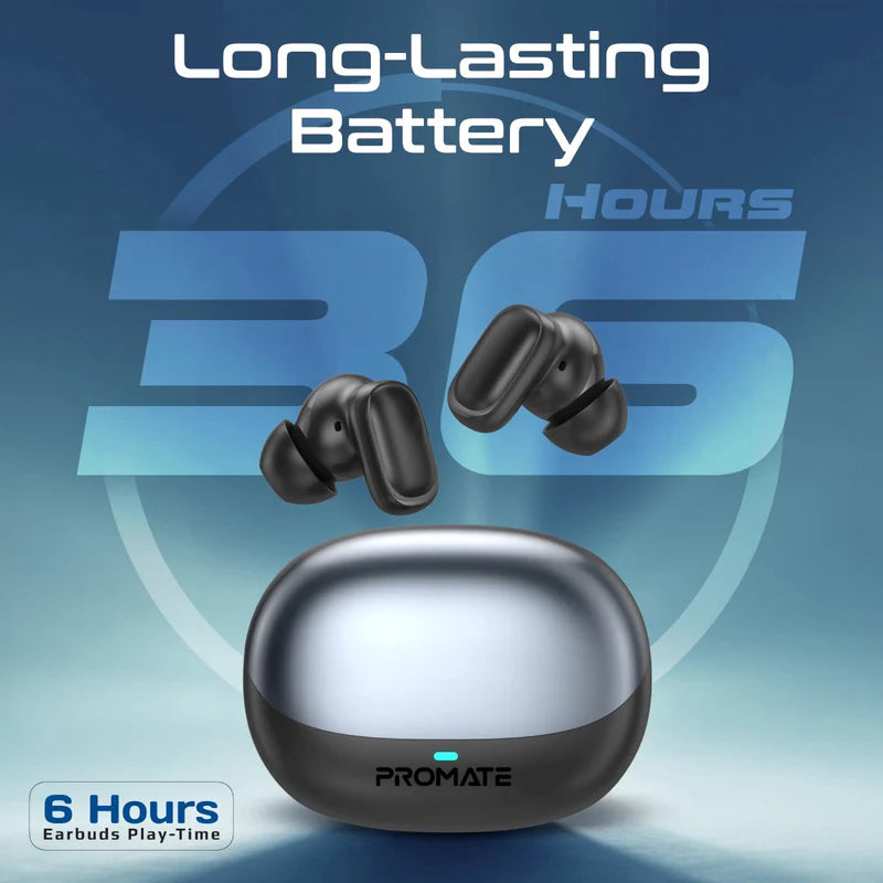 Promate Lush-Pro High-Definition TWS Earbuds with Intellitouch - BLACK