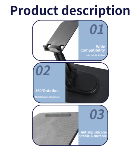 Jmary MK-62 Foldable 360° Tablet Stand | Light & Durable