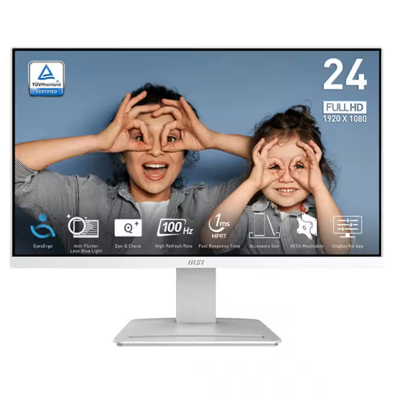 MSI PRO MP2412W 23.8″ Business Monitor – 100Hz, FHD VA, EyesErgo, 3000:1 Contrast, HDMI & DisplayPort