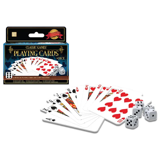 Ambassador Classic Games - 2 Decks Playing Cards & 5 Dice