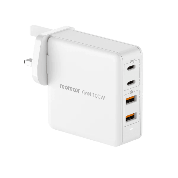Momax ONEPLUG 100W 4 Port GaN Charger Fast & Efficient - White