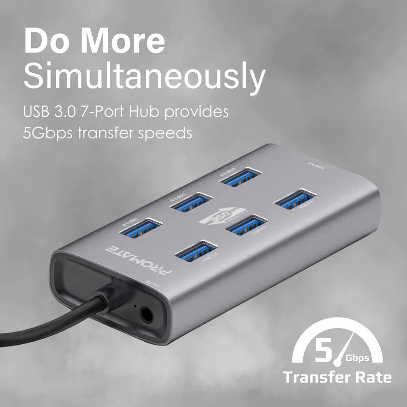 PROMATE EzHub 7 USB Hub 7 Ports Aluminium Powered 