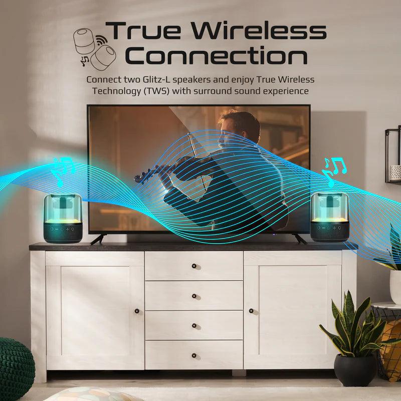 PROMATE Glitz L LumiSound® Speaker with 360° Surround Sound 