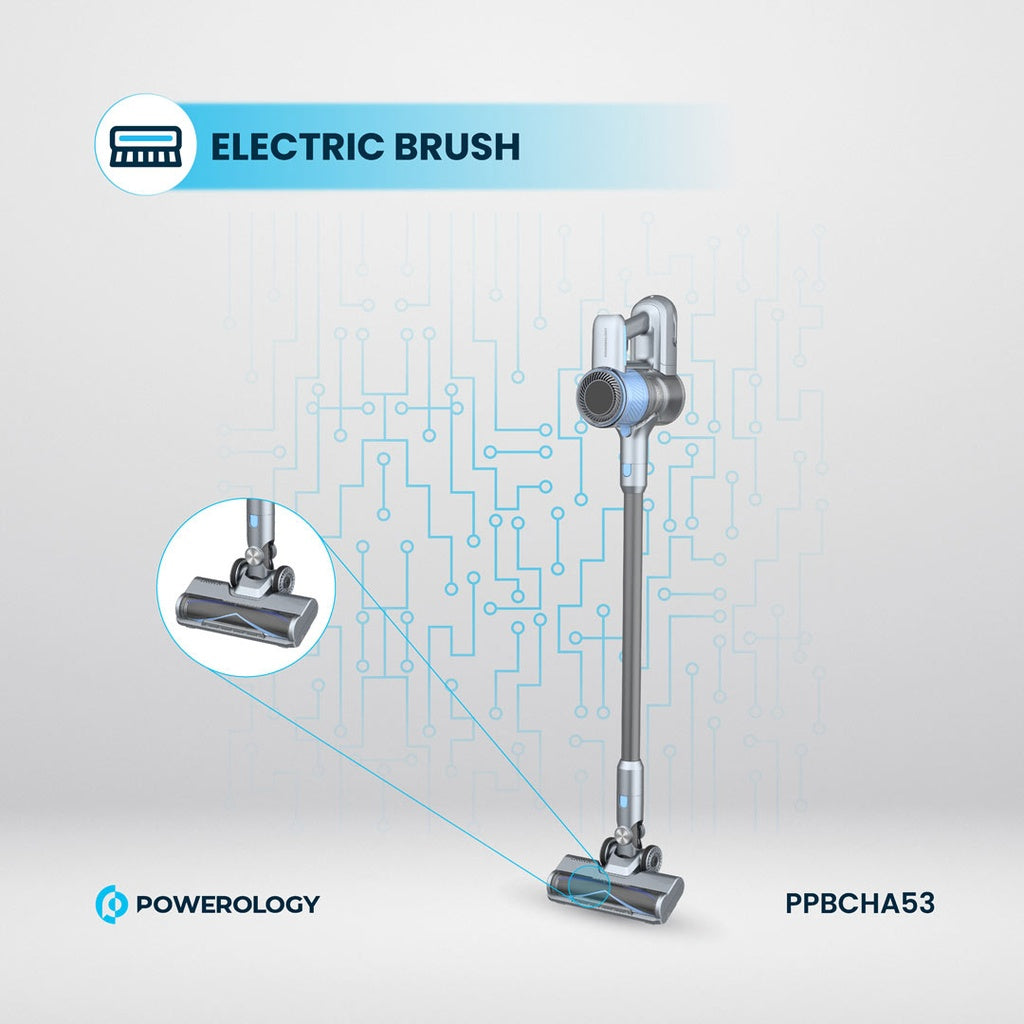 Powerology Cordless Stick Vacuum – Detachable Battery – Dark Grey