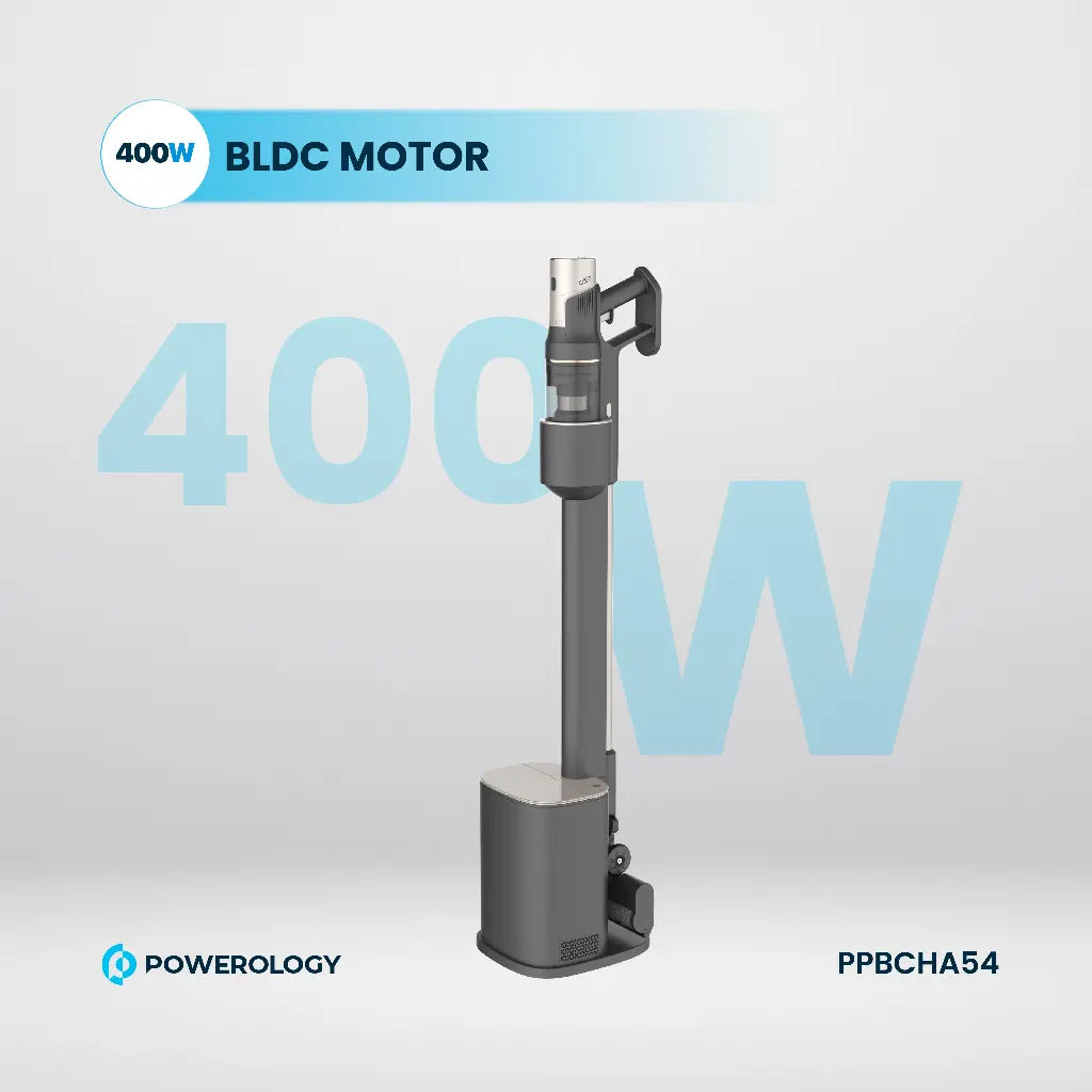 Powerology Cordless Vacuum with Auto Disposal & Charging – Black