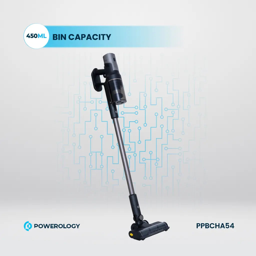 Powerology Cordless Vacuum with Auto Disposal & Charging – Black