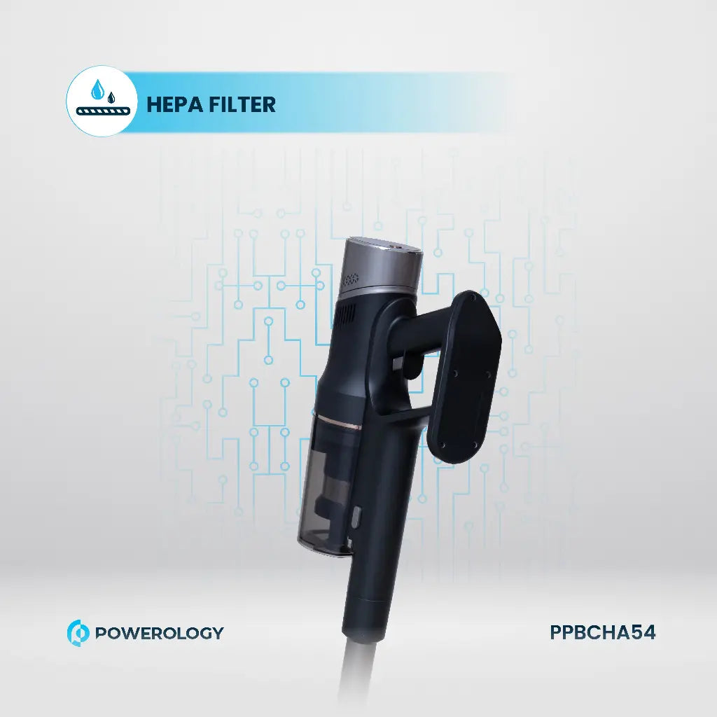 Powerology Cordless Vacuum with Auto Disposal & Charging – Black