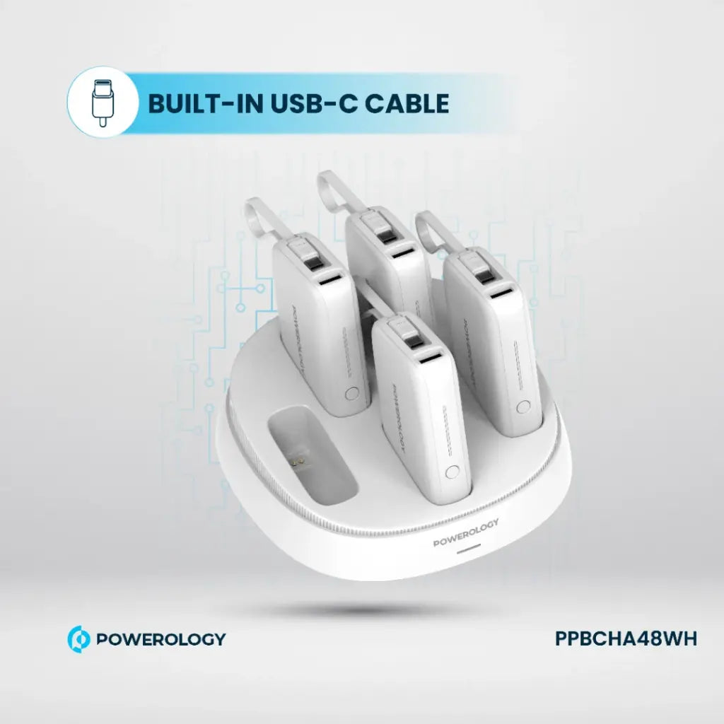 Powerology ×5 10000mAh Power Bank Station | 20W Fast Charging