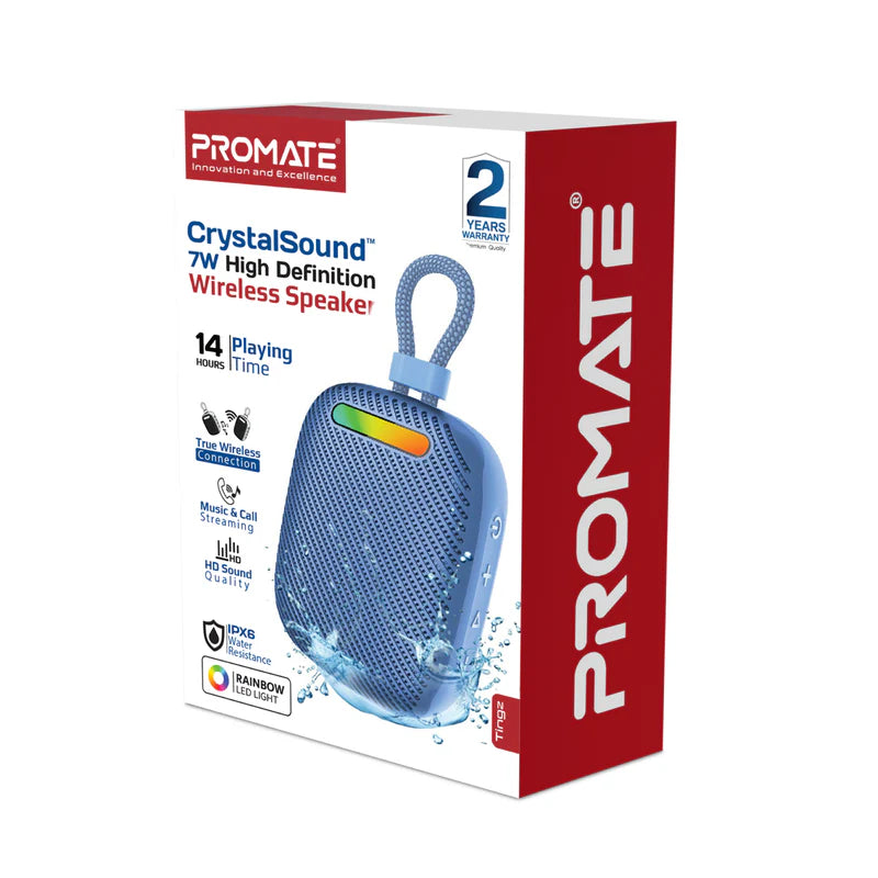 Promate Tingz CrystalSound™ 7W High-Definition Wireless Speaker
