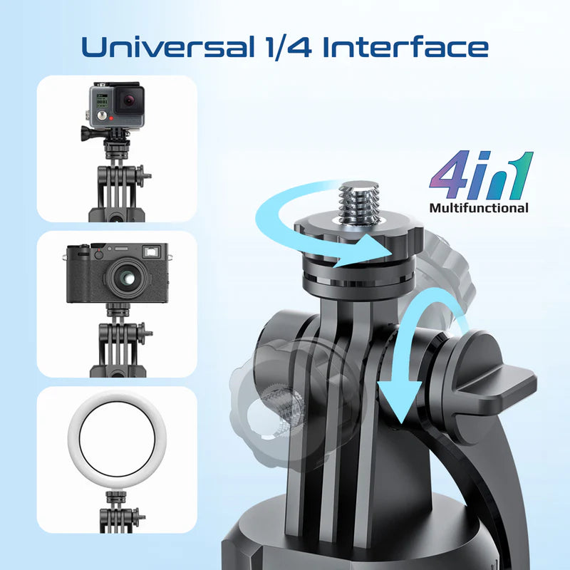 Promate TriPop-Ai 360° Ai Face Tracking Telescopic Selfie Stick with Auto Pop open Tripod Base