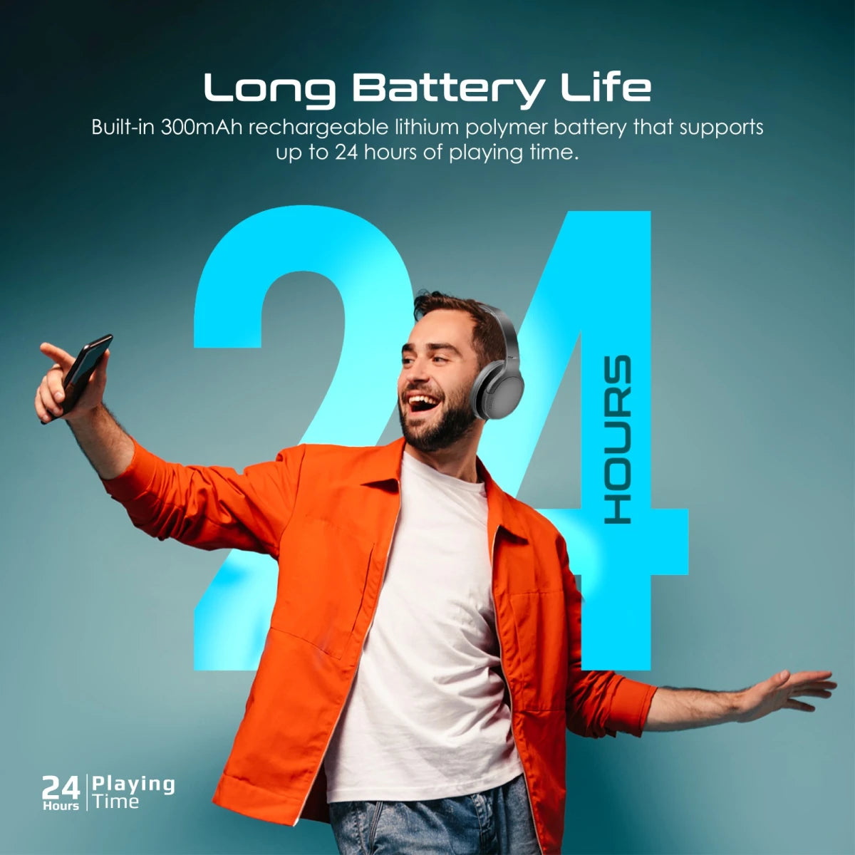 Promate LaBoca Pro Wireless Headphones HD Sound & 24H Playtime 