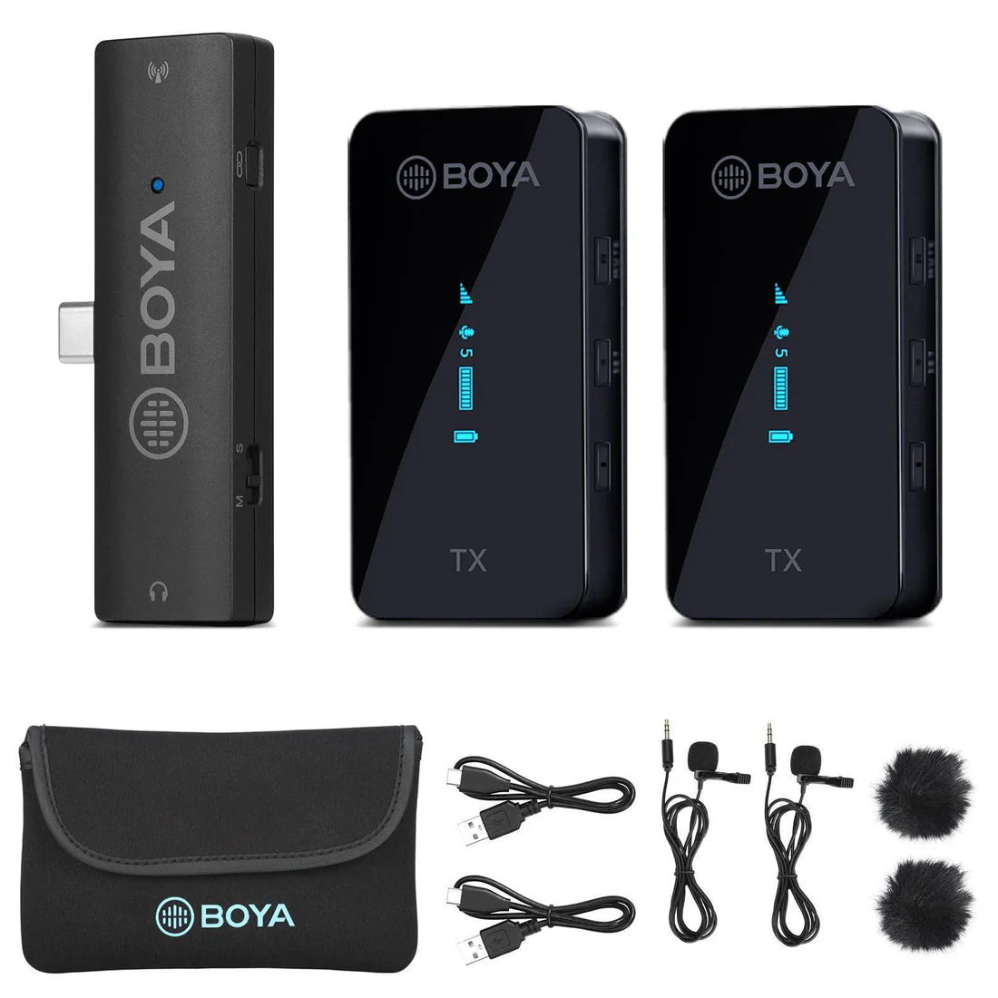 BOYA BY-XM6-S6 Dual Wireless Mic – Type-C + 3.5mm Receiver