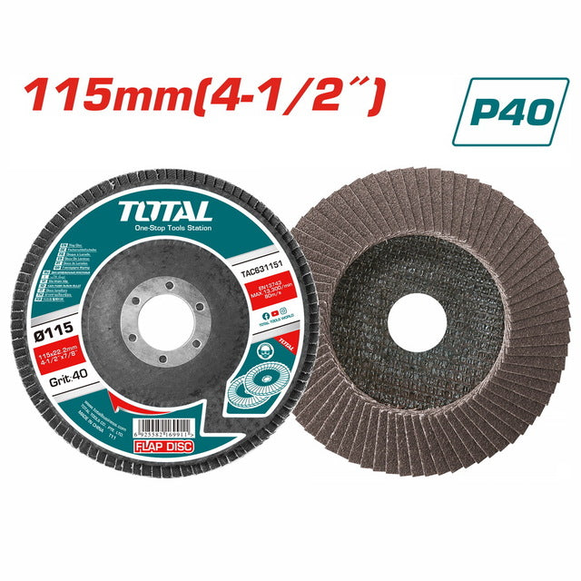 TOTAL Flap Disc 115mm P40 – TAC631151