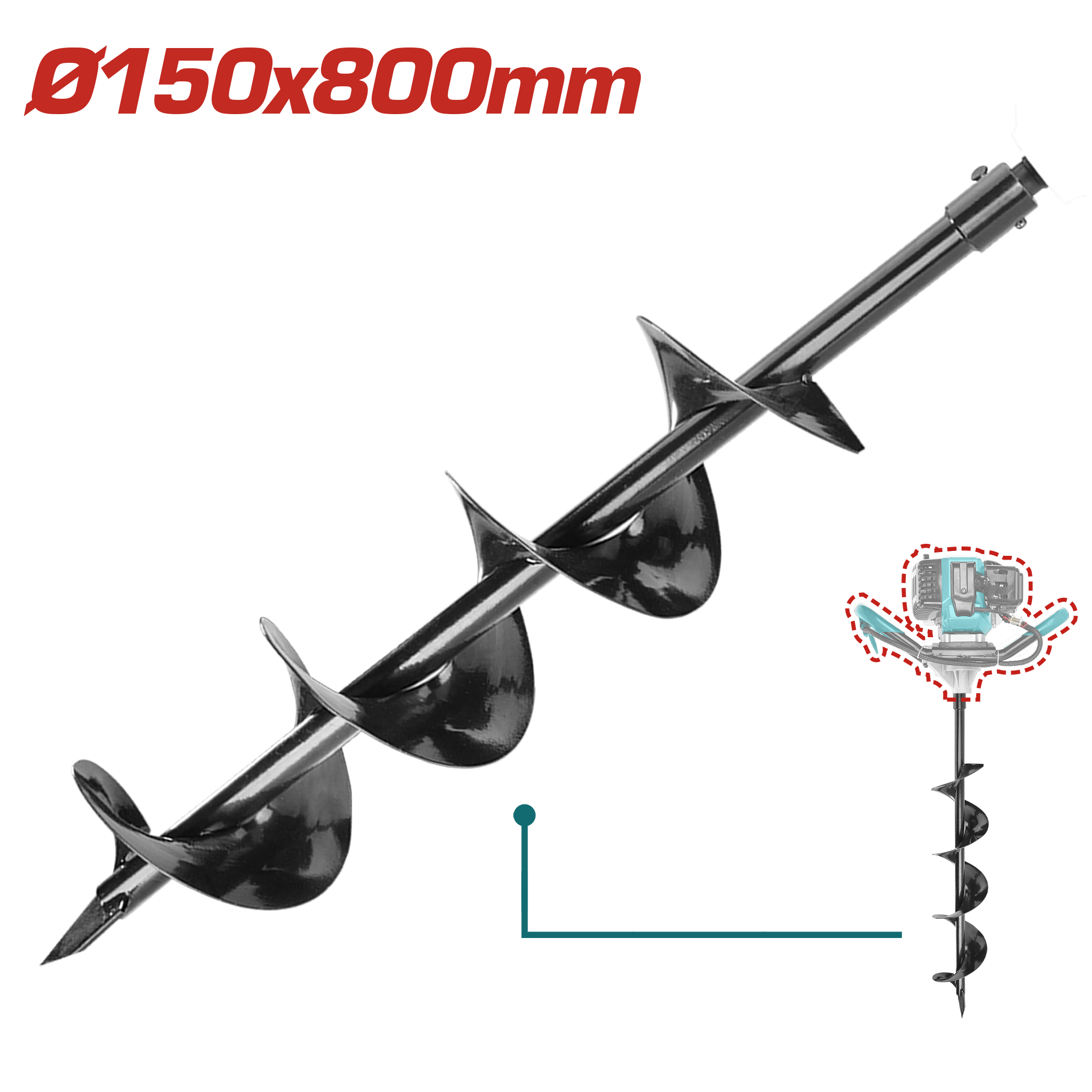 Total Φ150×800mm Earth Auger Bit – Durable & Efficient