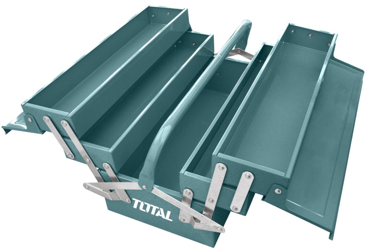 Total Small 3-Layer Metal Toolbox – Perfect for Small Tools