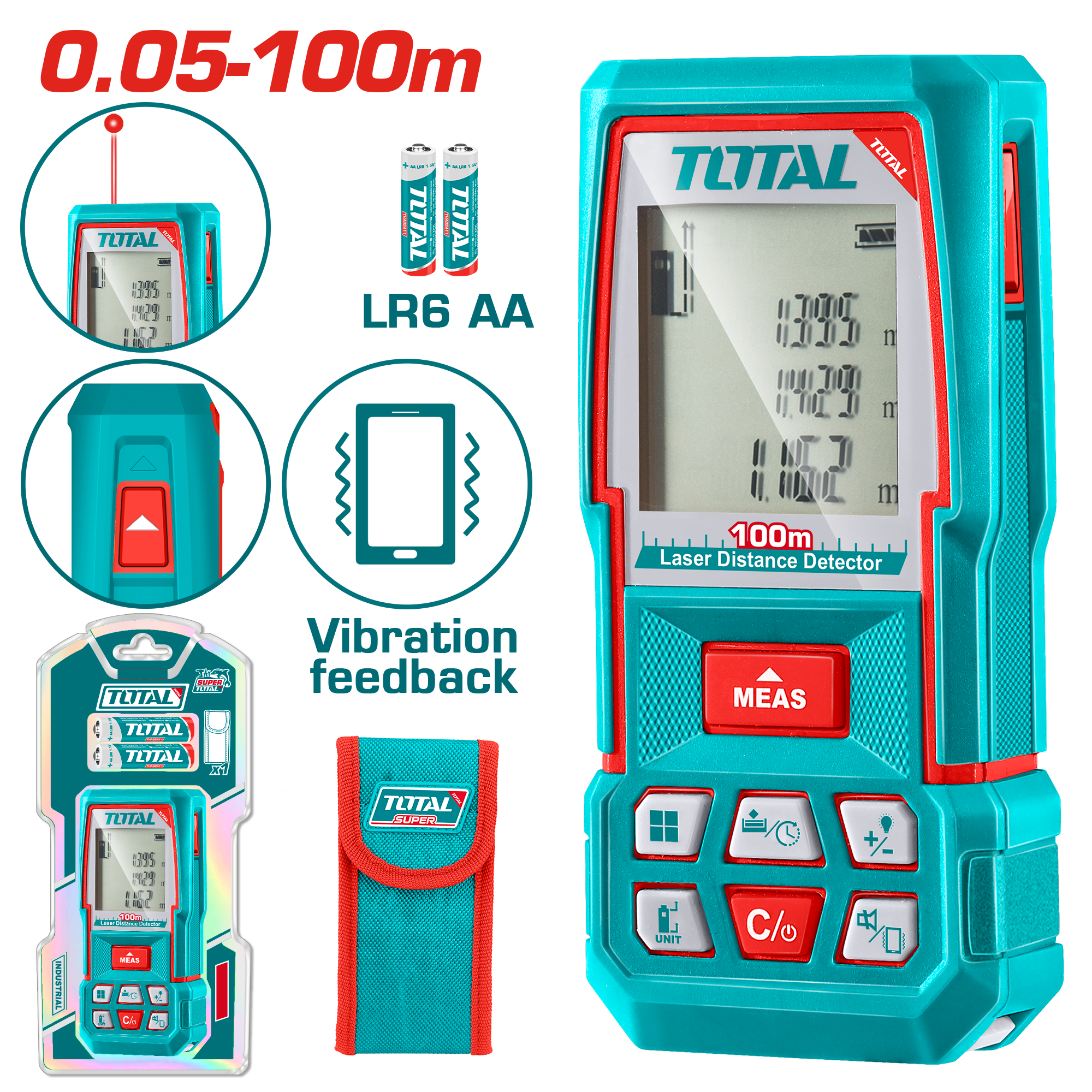 Total Laser Distance Detector 100M (TMT51036) – High Precision & Efficiency
