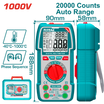 TOTAL 1000V TRMS Multimeter Auto-Range, 20000 Counts & NCV